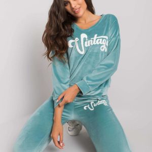 Mint two-piece Saddie velour set