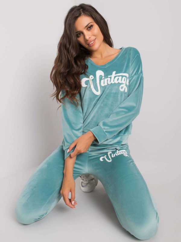 Mint two-piece Saddie velour set