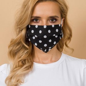 Black protective mask with peas