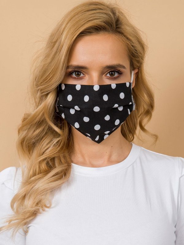 Black protective mask with peas