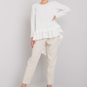 White blouse with flounce Tracy RUE PARIS