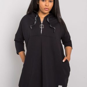 Black plus size cotton sweatshirt Adreana