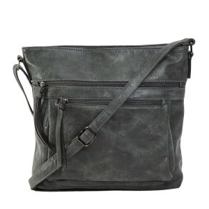 Dark grey handbag with strap