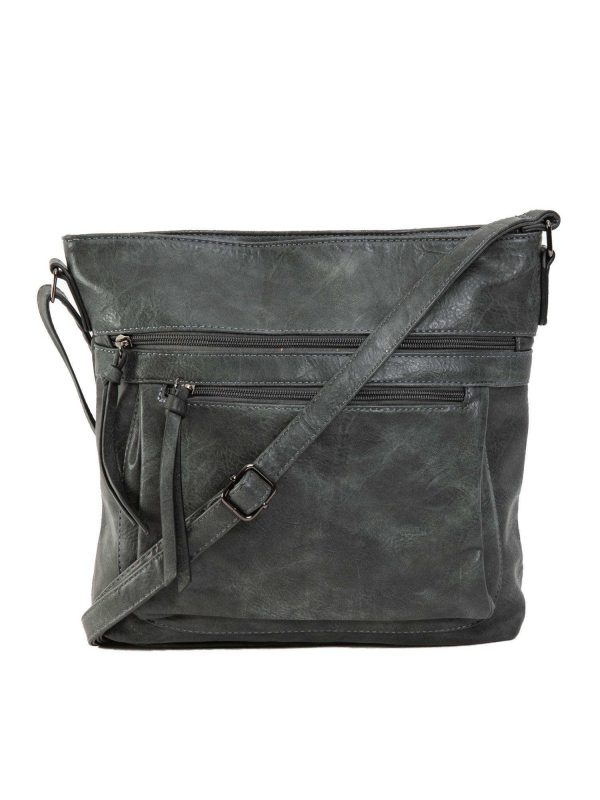 Dark grey handbag with strap