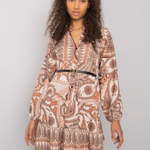 Beige dress with Milah print