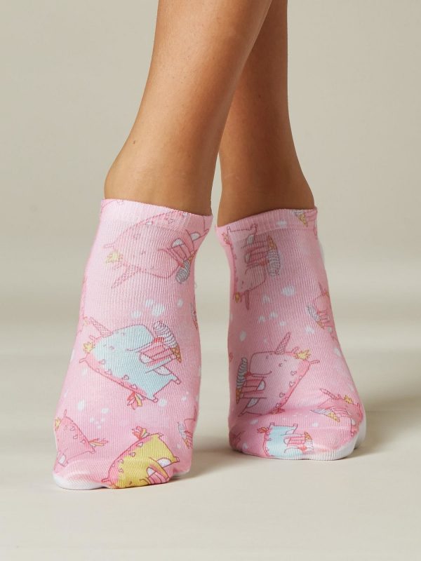 Unicorn motif short socks