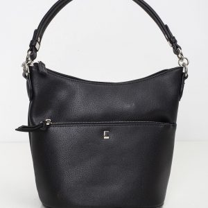 Black handbag with detachable strap