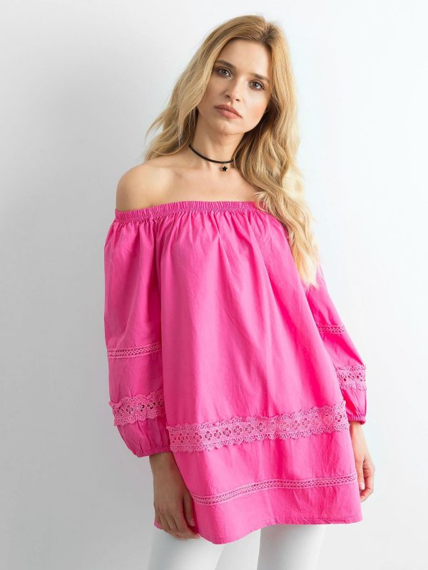 Dark pink cotton tunic