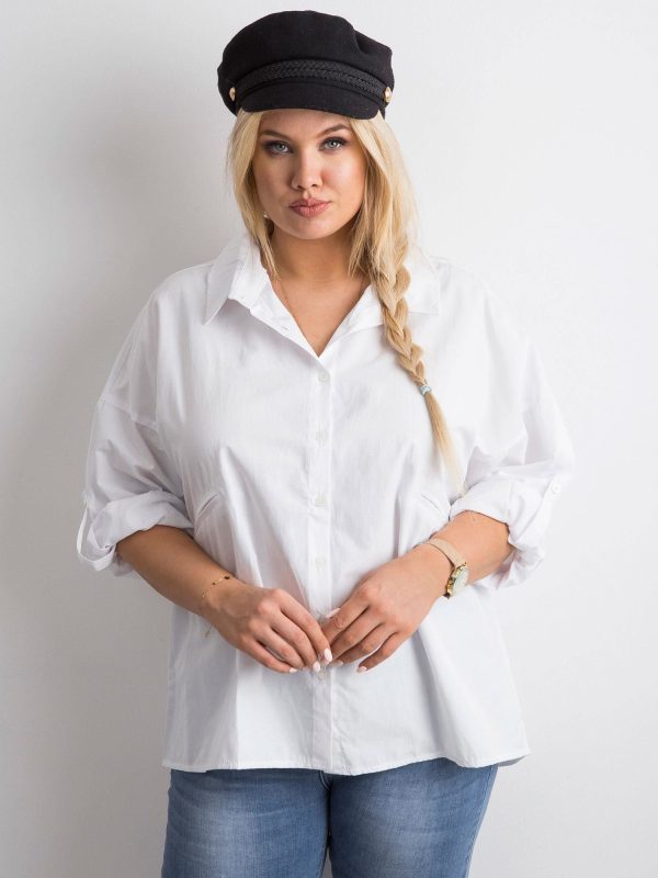 White shirt with embroidery PLUS SIZE