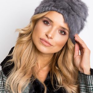 Grey fur hat