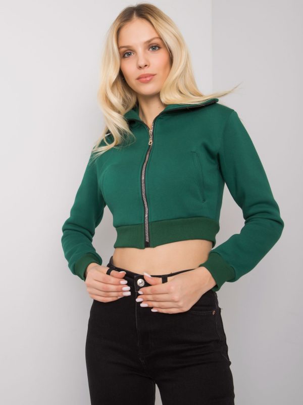 Dark green short sweatshirt Ann RUE PARIS