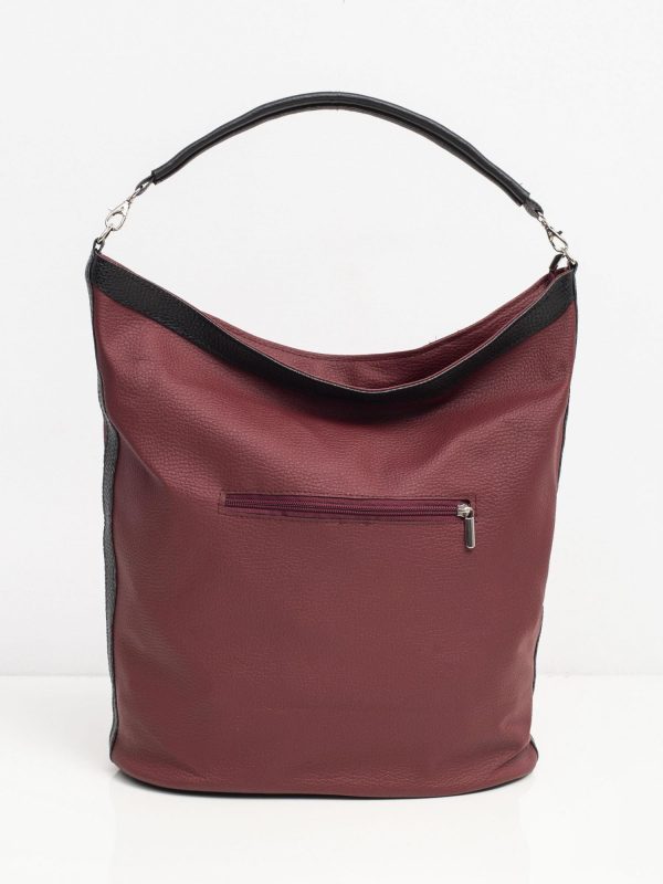 Burgundy large women's bag