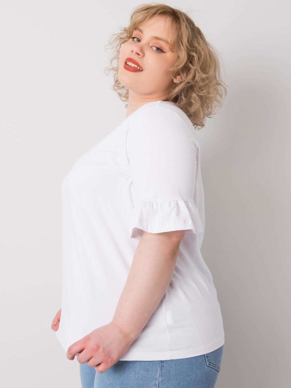 Yareli's white plus size cotton blouse