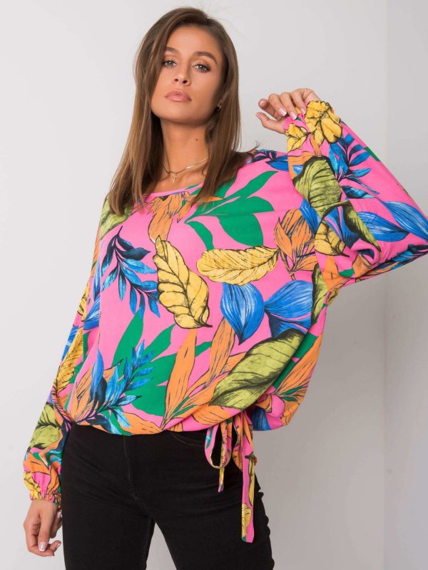 Pink blouse with Saadia print