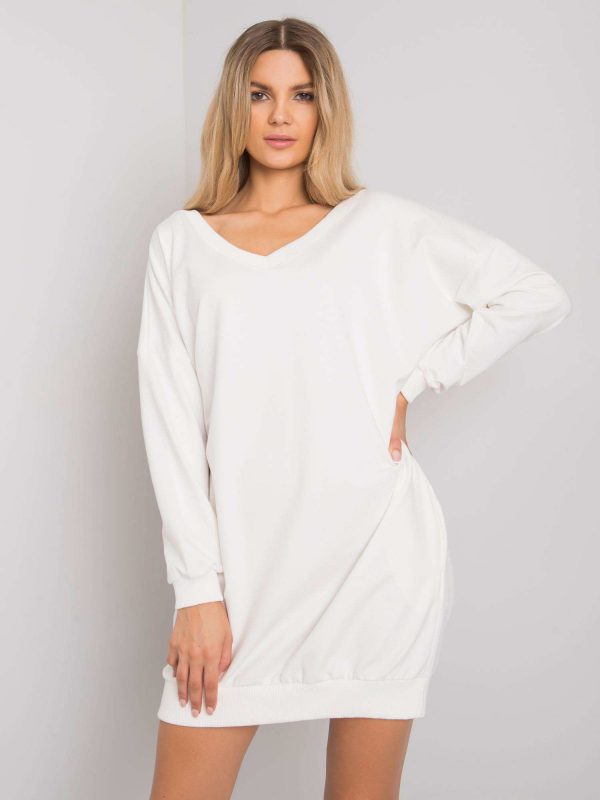 Nayla white V-neck sweatshirt