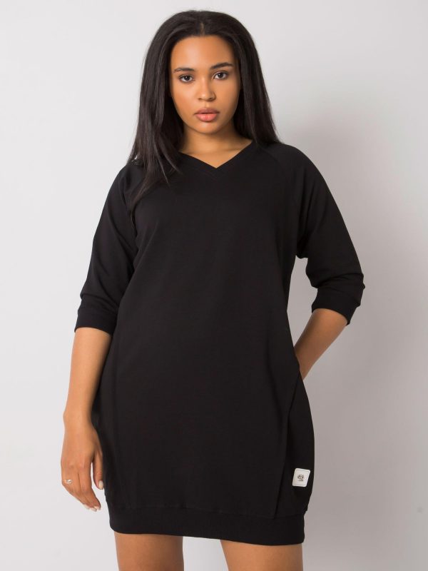 Black Cotton Plus Size Karissa Dress