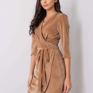 Beige velour dress Sonja