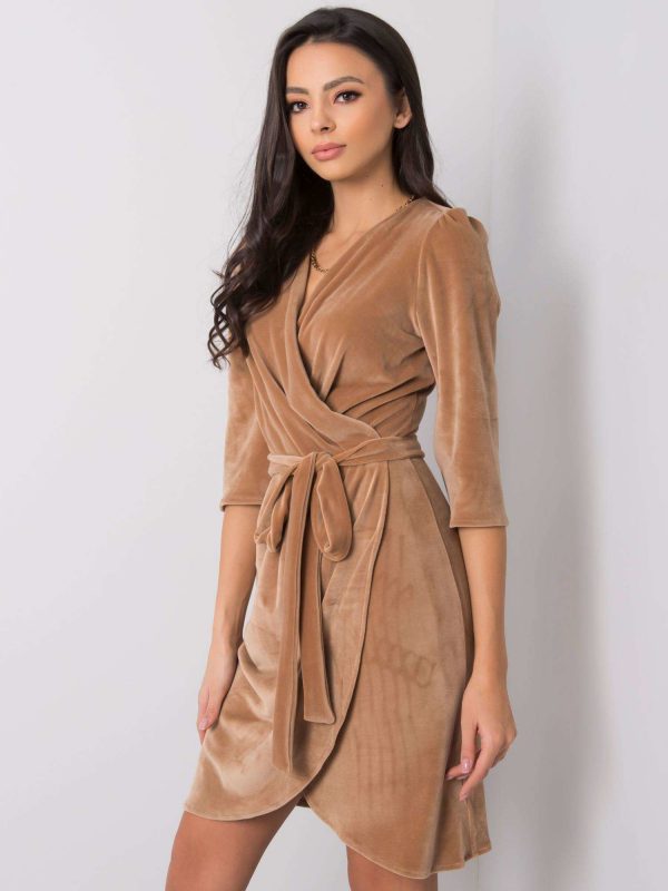 Beige velour dress Sonja