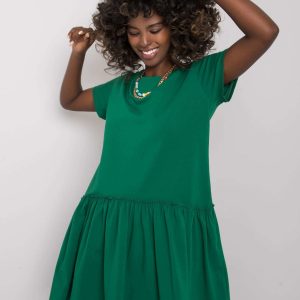 Dark Green Cammie Ruffle Dress