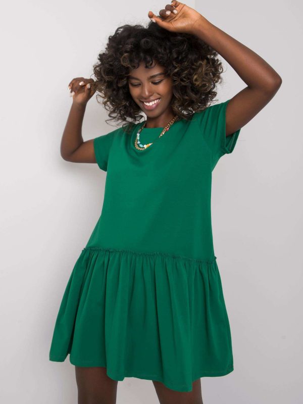 Dark Green Cammie Ruffle Dress