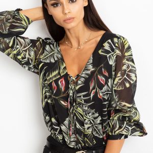 RUE PARIS Black-green Chance bodysuit