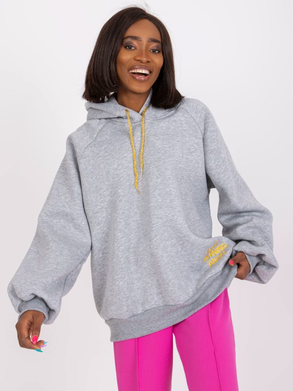 Gray melange sweatshirt in cotton Diego