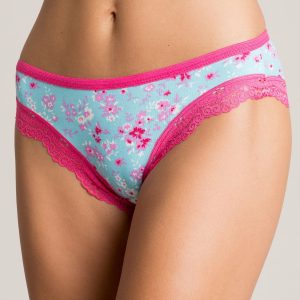 Blue and pink floral panties