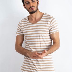 White and beige T-shirt for men Motivated