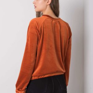 Dark orange velour sweatshirt Lorene RUE PARIS