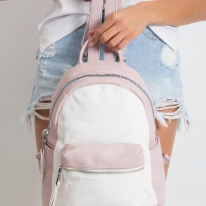 White and pink backpack