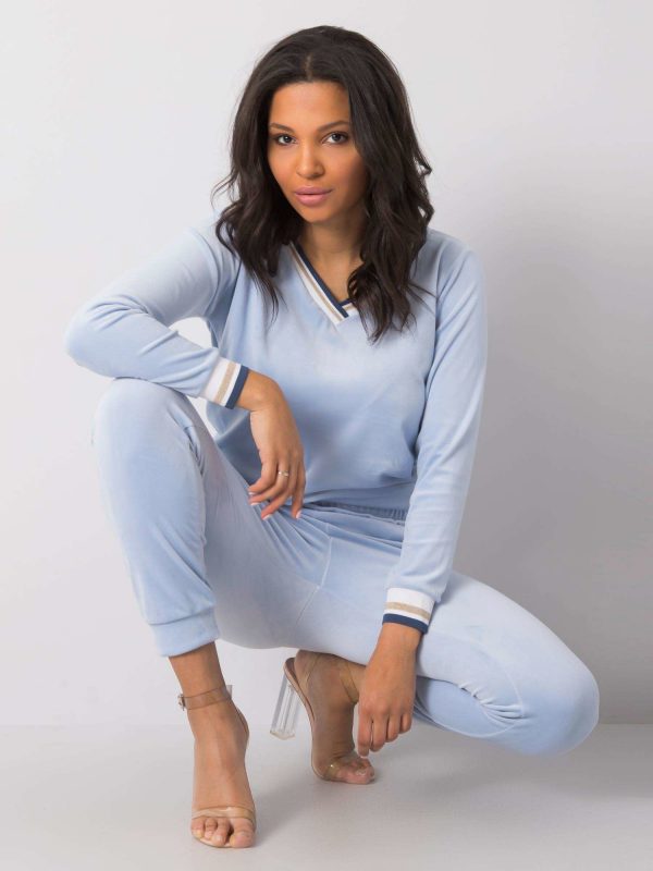 Blue velour set Esti RUE PARIS