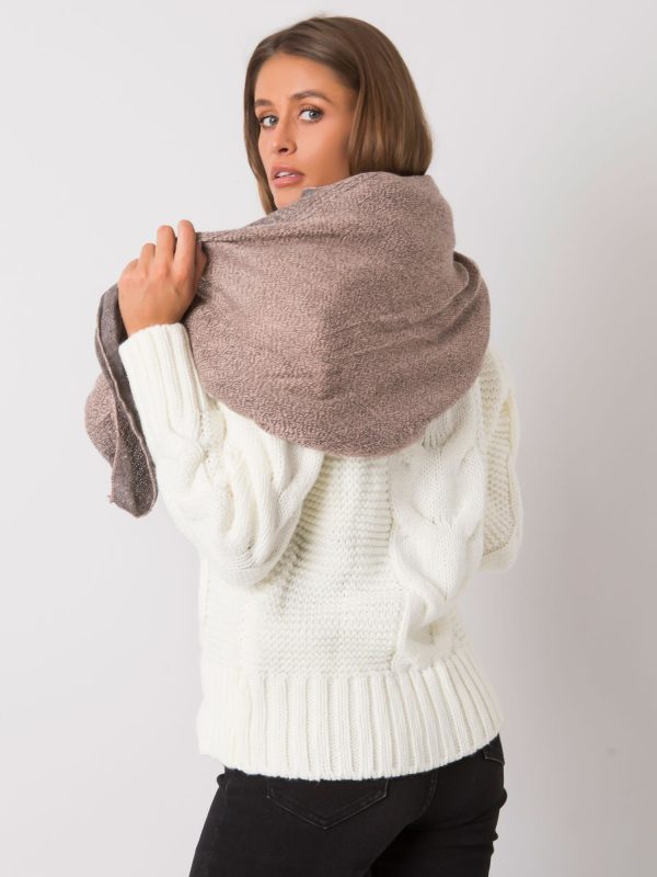 Grey-pink knitted scarf