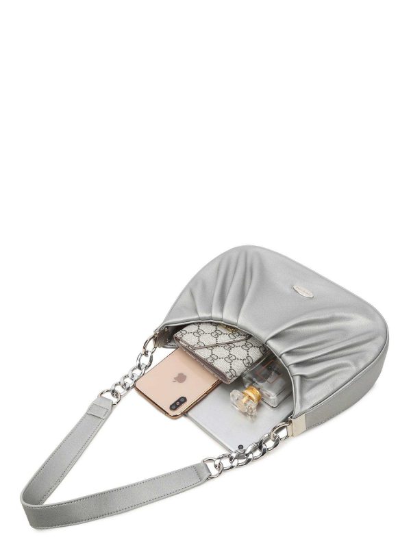 Silver handbag with LUIGISANTO handle