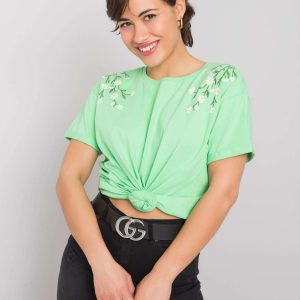 Green t-shirt with embroidery Quincy