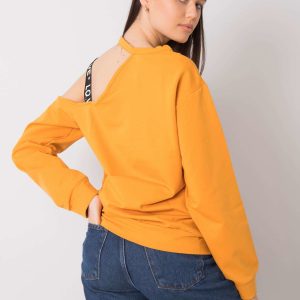 Mustard blouse with Glenda print