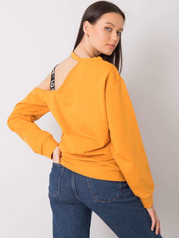 Mustard blouse with Glenda print