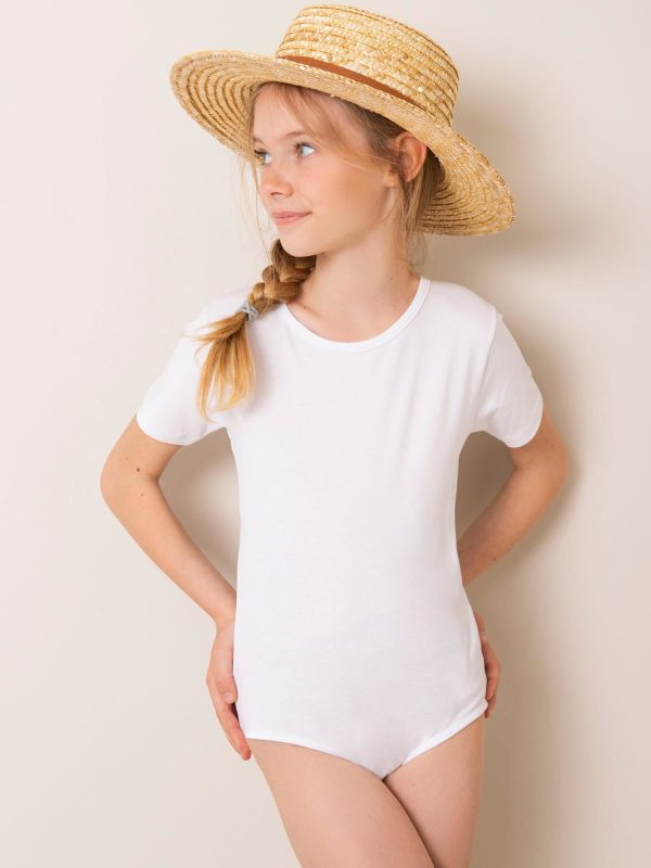 White cotton bodysuit for girl