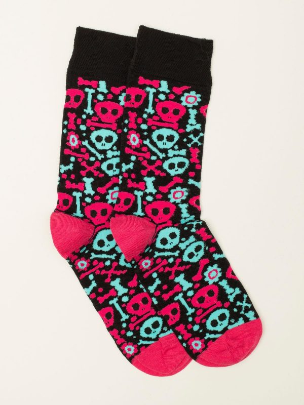 Black Patterned Men's Socks