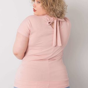 Dirty pink plus size blouse with Lavender binding