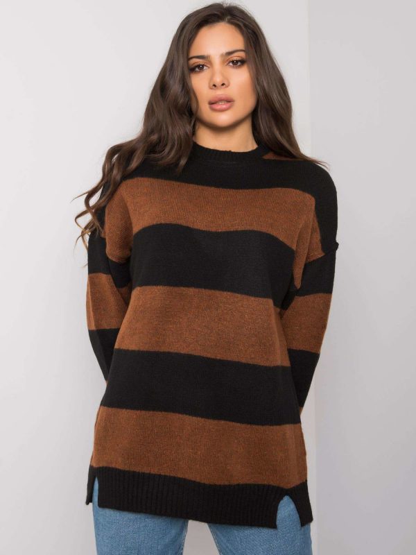 Brown and black striped sweater Nine