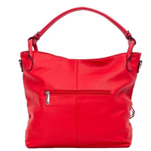 Red Eco Leather Shoulder Bag