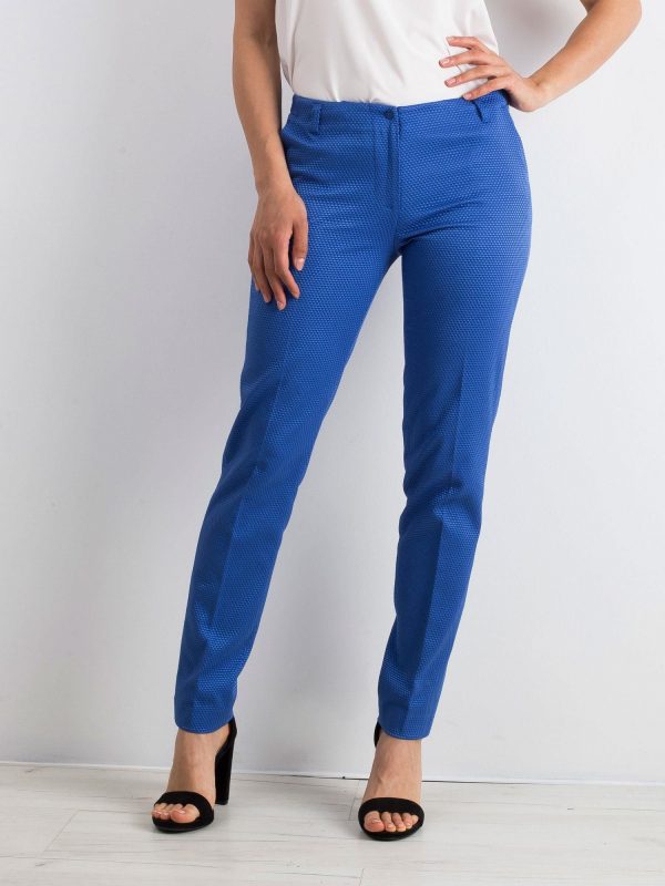 Blue Straight Fit Women's Pants