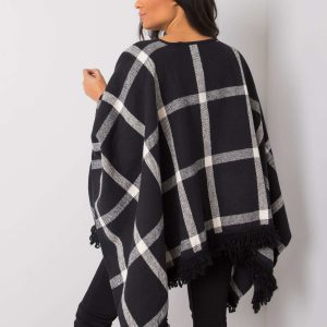 Ellery Black Plaid Poncho