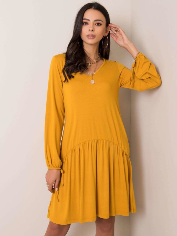 Mustard dress Luciana RUE PARIS