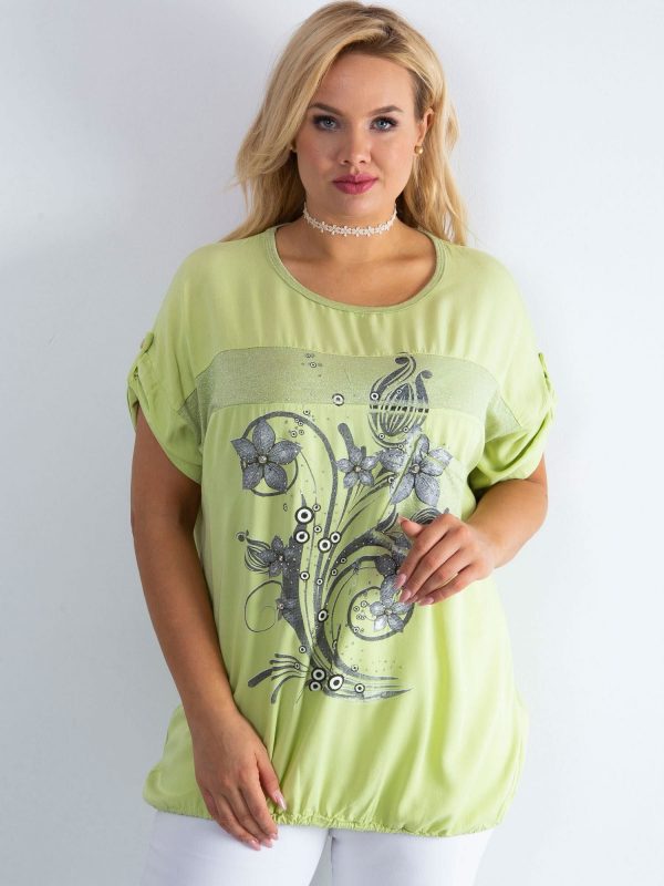 Light green blouse Mounty PLUS SIZE