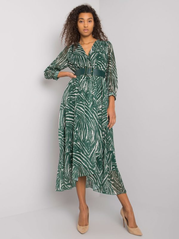 Green and beige dress with ruffle patterns Sarasota