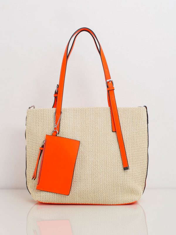 Orange Braided Shoulder Bag