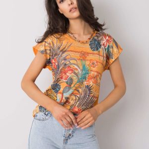 Orange blouse with Carmo print