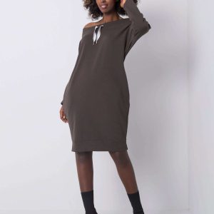 Dark khaki dress Raphaelle