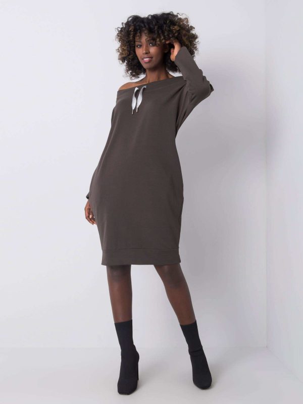 Dark khaki dress Raphaelle